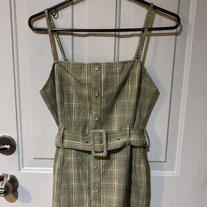 Urban Outfitters Plaid Belted Dress Retro